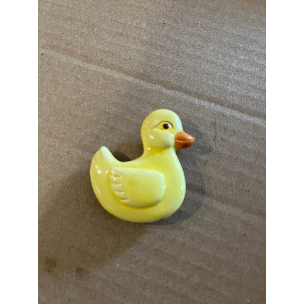 Vintage Lego Taiwan‎ Ceramic Duck Magnet Yellow Duckling Retro Kitchen Decor